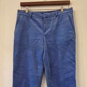 Banana Republic Women 6L Blue Ryan Slim Straight Corduroy Pant Quiet Luxury Chic